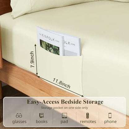 Bamboo Viscose Sheet Set California King Size, Cooling Sheets 4pcs