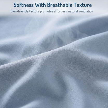 Coolmax® Cooling Sheets for Hot Sleepers, Twin Size, Light Blue