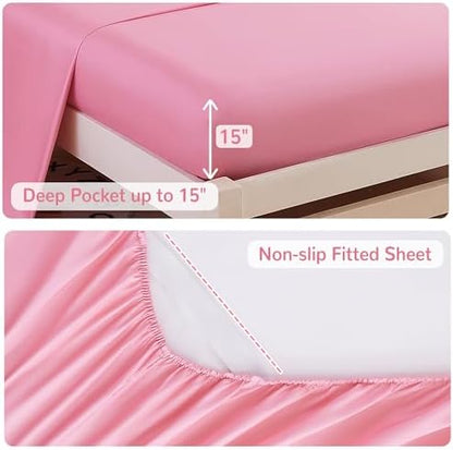 Viviland Kids Twin Bedding Sets, Girls Comforter, Floral