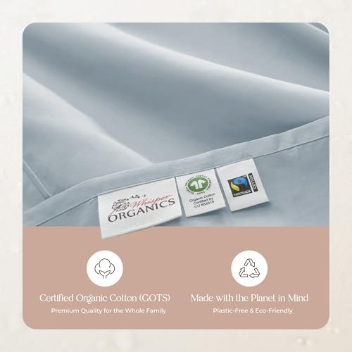 Whisper Organics 100% Organic Cotton Bed Sheets with Deep Pocket 4 Pc. Set