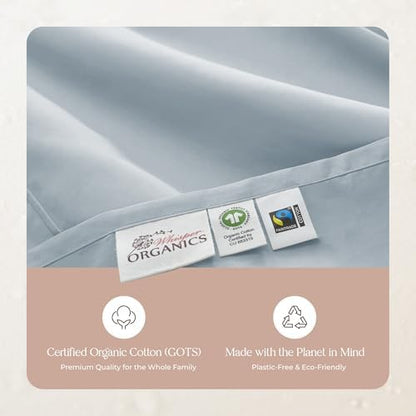 Whisper Organics 100% Organic Cotton Bed Sheets with Deep Pocket 4 Pc. Set