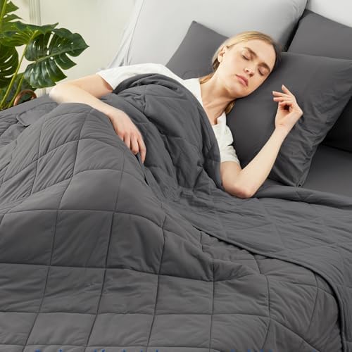 Cozy Bliss Cooling Blanket for Hot Sleepers Queen Size, Q-Max 0.45 Cooling Comfort, Cold Blankets for Night Sweats Sleeping, Ultra-Cool Lightweight Breathable Summer Blanket for Bed, Charcoal Grey