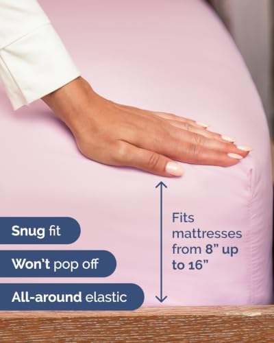 Flex Top Split Head King 6 Piece Sheet Set - Soft & Cooling - Light Pink