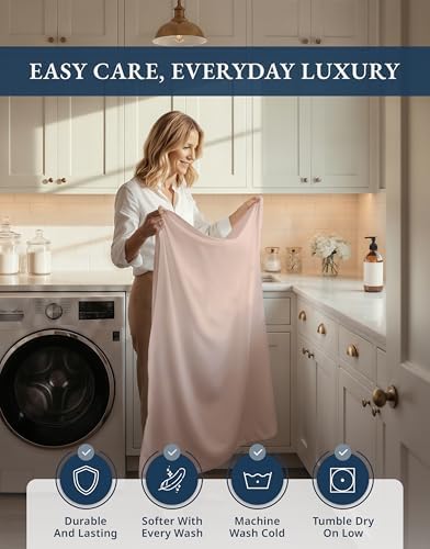 LANE LINEN King Size Deep Pocket Sheets 100% Egyptian Cotton - Sepia Rose