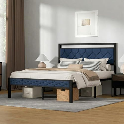 Z-hom Easy Assembly Upholstered Queen Bed Frame&Soft Padded Headboard