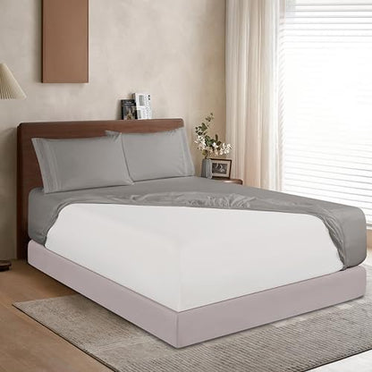 Elegant Comfort 1500 Premium Hotel Quality 18-24 Inches Deep - Extra Deep Pocket Single Fitted Sheet for High Mattress, Luxury and Softest, Smart Pocket - Wrinkle Free, Twin/Twin XL, Gray