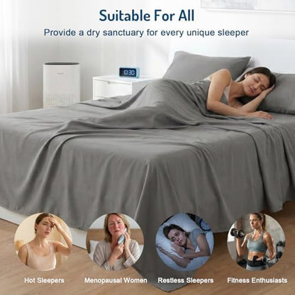 Coolmax® Cooling Sheets for Hot Sleepers, Twin XL Size, Grey