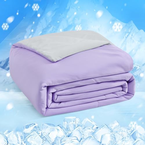 HOMFINE Cooling Comforter for Hot Sleepers King/Cal King, Purple 108"x90"