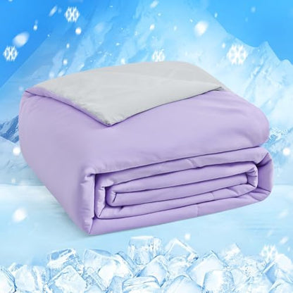 HOMFINE Cooling Comforter for Hot Sleepers King/Cal King, Purple 108"x90"