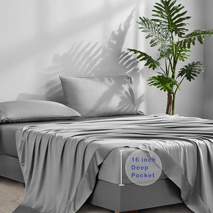 ACCURATEX Cooling Sheets for Hot Sleepers, Split King Size, Grey