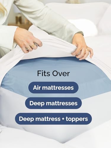 CGK Linens Extra Deep Split King Fitted Sheet Only - Antique White