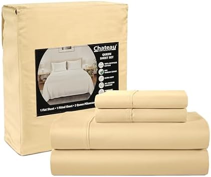Cal King Bed Sheets, 400 Thread Count California King Sheets Set - Semolina