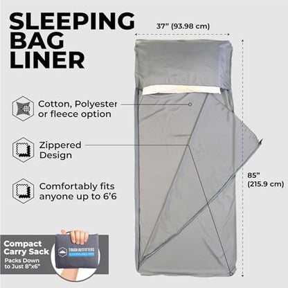 Sleeping Bag Liner - Adult Sleep Sack & Travel Sheets for Hotel - Travel Sleep Sack, Camping Sleeping Bag Liners for Cold Weather