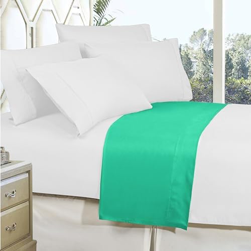 Elegant Comfort Premium Hotel Quality 1-Piece Flat Sheet, Luxury and Softest 1500 Premium Hotel Quality Microfiber Bedding Flat Sheet, Wrinkle-Free, Stain-Resistant, Twin/Twin XL, Paradise Teal