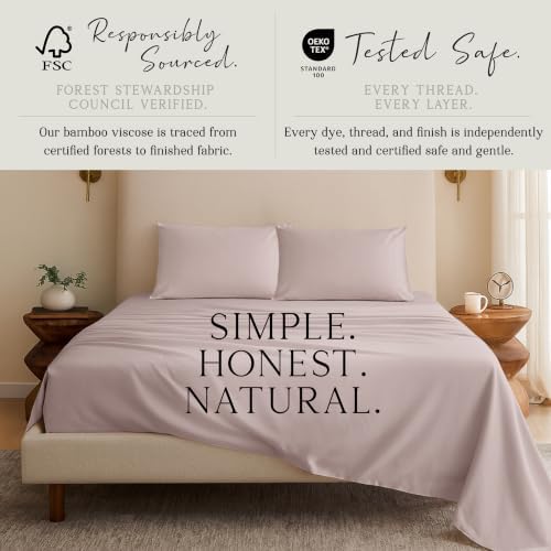KARISSA MAE 6 Piece Luxury Bamboo Viscose Cal King Sheet Set, 4 Pillowcases