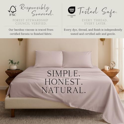 KARISSA MAE 6 Piece Luxury Bamboo Viscose Cal King Sheet Set, 4 Pillowcases