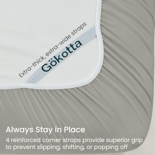 GOKOTTA 4 Piece King Size Sheet Set - Soft, Breathable & Cozy - Grey