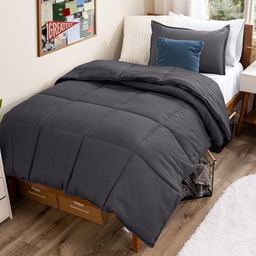 Bare Home Comforter Set - 1800 Ultra Soft (Twin/Twin XL, Forged Iron Grey)