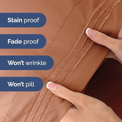 Queen Size 4 Piece Sheet Set - Ultra Soft & Cooling Bed Sheets - Warm Peach