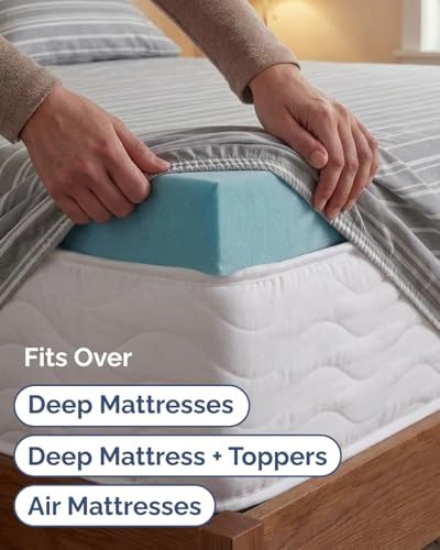 Extra Deep Twin XL Sheet Set - 3 Piece College Dorm Room - Grey Stripes