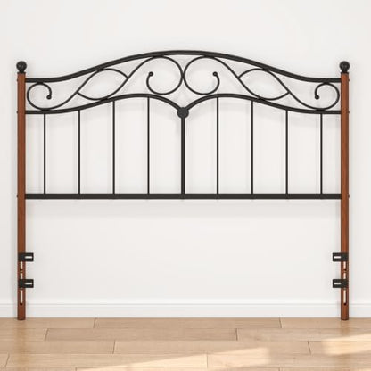 Queen Size Headboard Only, Vintage Metal Headboard for Queen Bed Black
