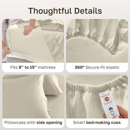 California Design Den 2 Pack 600 Thread Count Extra Long Twin Sheets Set
