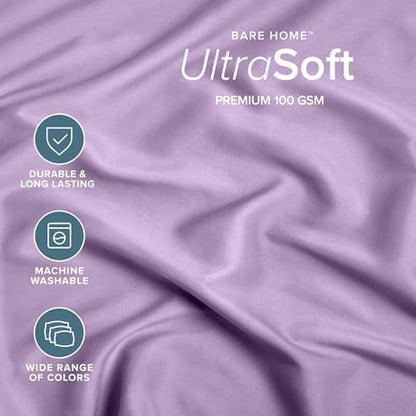 Bare Home Twin Fitted Sheet - 1800 Ultra-Soft (Twin, Lavender)