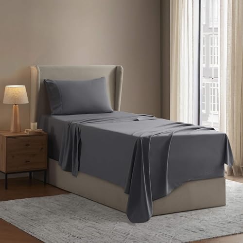 Nestl Twin XL Sheet Set - Bed Sheets - Dark Grey - 3-Piece Deep Pocket