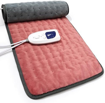 Heating Pad Electric Heat Pad, Hot Heated Pad,Multiple Temp and Timer Settings,Suitable for Shoulders, Neck, arms, Abdomen, Back, Legs, etc (Dusty Rose, 24"X12")