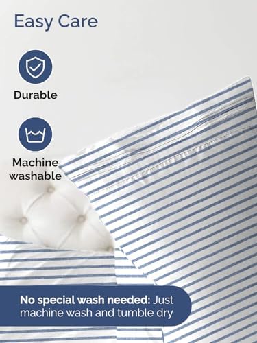 CGK Linens Extra Deep King Fitted Sheet - Fitted Sheet Only - Blue Stripes