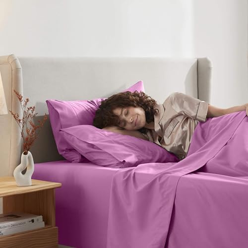 Nestl Twin Sheet Set - Bed Sheets - Light Pink - 3-Piece Deep Pocket