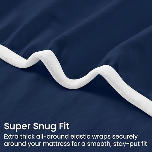 GOKOTTA 4 Piece Cal King Sheet Set - Soft, Breathable & Cozy - Navy Blue