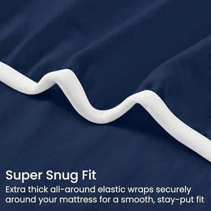 GOKOTTA 4 Piece Cal King Sheet Set - Soft, Breathable & Cozy - Navy Blue