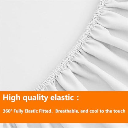TAIMIT White King Size Comforter Set - 7 Pieces, Bed in a Bag Bedding Sets with All Season Soft Quilted Warm Fluffy Reversible Comforter,Flat Sheet,Fitted Sheet,2 Pillow Shams,2 Pillowcases