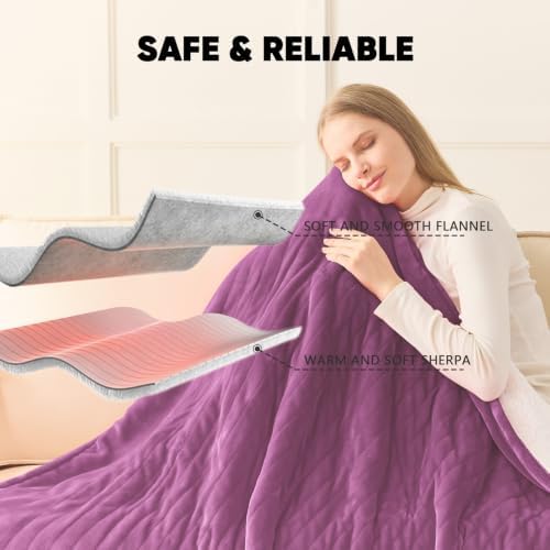 greenoak Heated Blanket Electric Throw Heating 50"X60",Gifts for Women