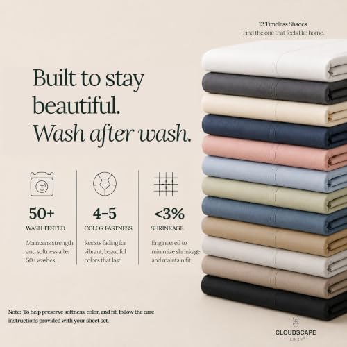 CLOUDSCAPE Millennium Series Egyptian Cotton Sheet Calking Size, Dark Denim