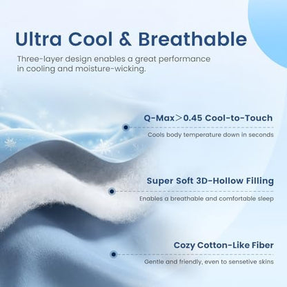 Cozy Bliss Cooling Blanket for Hot Sleepers King Size, Q-Max 0.45 Cooling Comfort, Cold Blankets for Night Sweats Sleeping, Ultra-Cool Lightweight Breathable Summer Blanket for Bed, Khaki 108"x90"