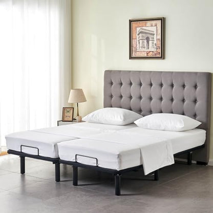 Kingnex Split Cal King Sheets Set for Adjustable Bed White