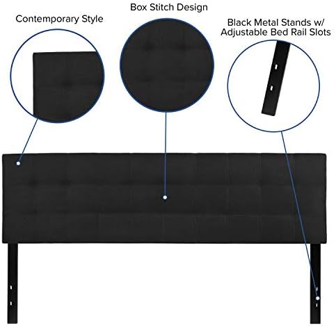 Flash Furniture Bedford Tufted Upholstered King Size Headboard in Black Fabric