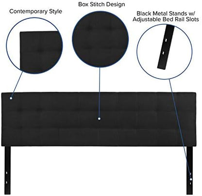 Flash Furniture Bedford Tufted Upholstered King Size Headboard in Black Fabric