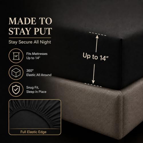 CozyLux Full Size Comforter Sets Black, 7 Pieces Pintuck Bed in a Bag