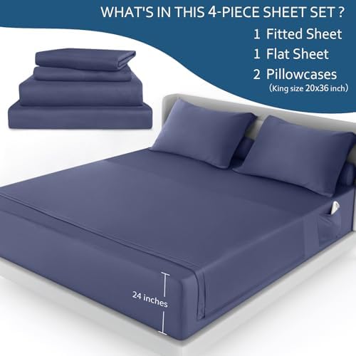 Cal King Sheet Set, 4 Piece California King Sheet Sets, Hotel Luxury