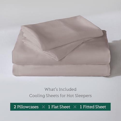 Cooling Sheets Set Queen Size, Viscose Derived from Bamboo for Hot Sleepers | Deep Pocket Up to 16 Inch | Silky Soft & Breathable Bedding - 4PC (Queen, Light Pink)
