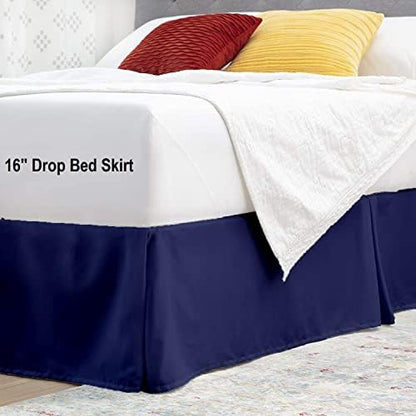 Super Soft 800-TC Split Corners Full Size Bed Skirt - 54x75+16-Inch Tailored Drop Easy Fit - Bed Skirt for Full Beds - Center & Corner Pleats Wrinkle & Fade Resistance