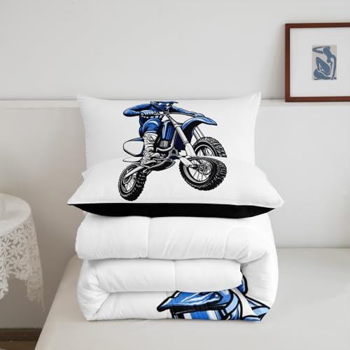 Feelyou Dirt Bike Bedding Set Kids Boys Girls Full Size Racing Motocross