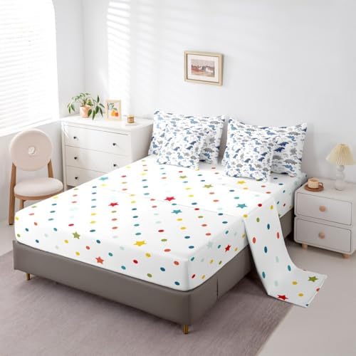 Feelyou Cute Dinosaur 7 Piece Bedding Set for Kids