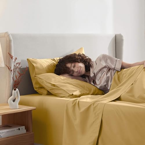 Nestl Twin XL Sheet Set - Bed Sheets - Camel Gold - 3-Piece Deep Pocket