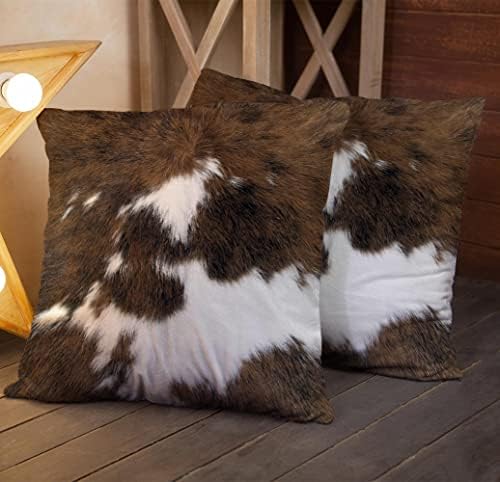 TOMWISH Pack of 2 Christmas Cowhide Printing Western 20x20 Pillow Cover