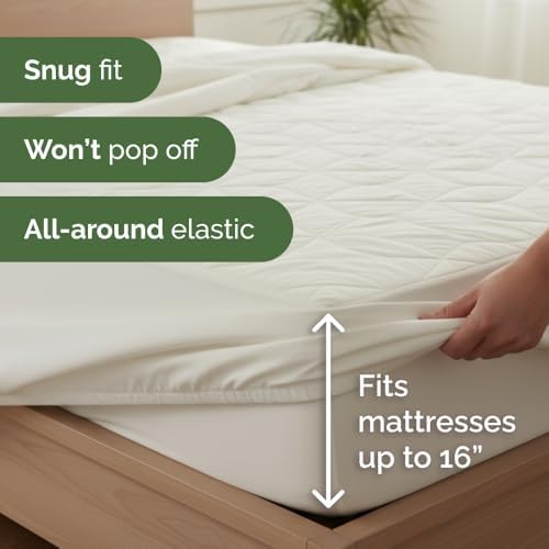 Waterproof Cooling Mattress Protector - Mattress Cover Twin Xl Size - Viscose Made From Bamboo - Soft, Breathable, Noiseless & Washable - Fitted Sheet Style & All Round Protection - (39" x 80") White