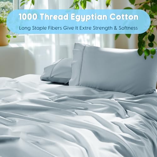 SONORO KATE 1000 Series 100% Egyptian Cotton Queen Sheet Set,4 Pieces